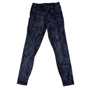 Active Life 90 Degree by Reflex Leggings Marble Black Brown Size S